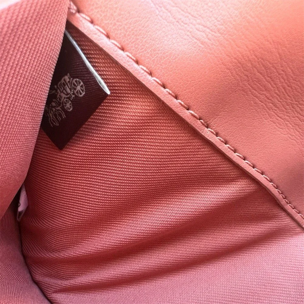COACH VINTAGE Trifold Wallet Salmon Pebble Leather with Gold Hardware AUTHENTIC